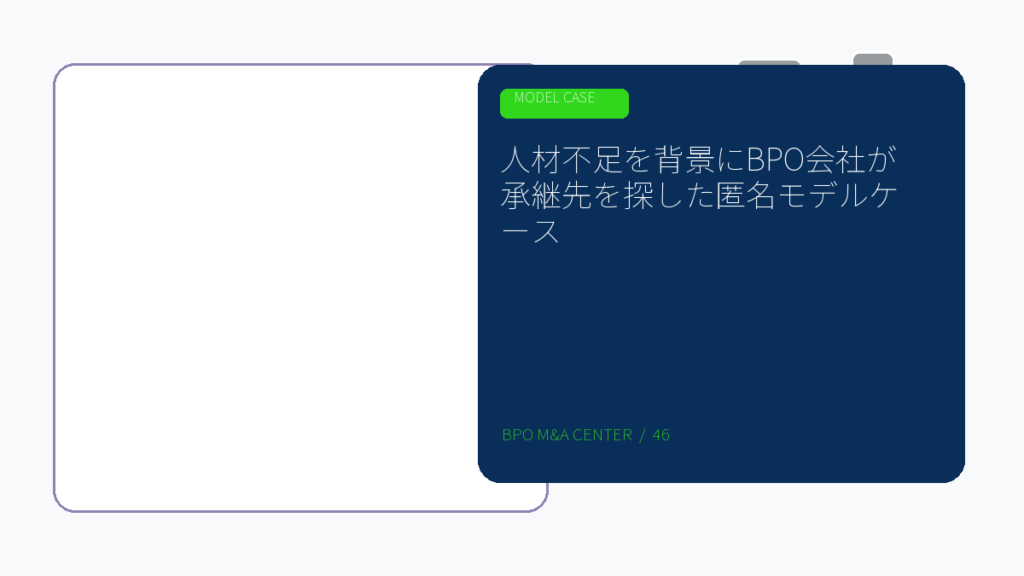 人材不足を背景にBPO会社が承継先を探した匿名モデルケースのアイキャッチ画像