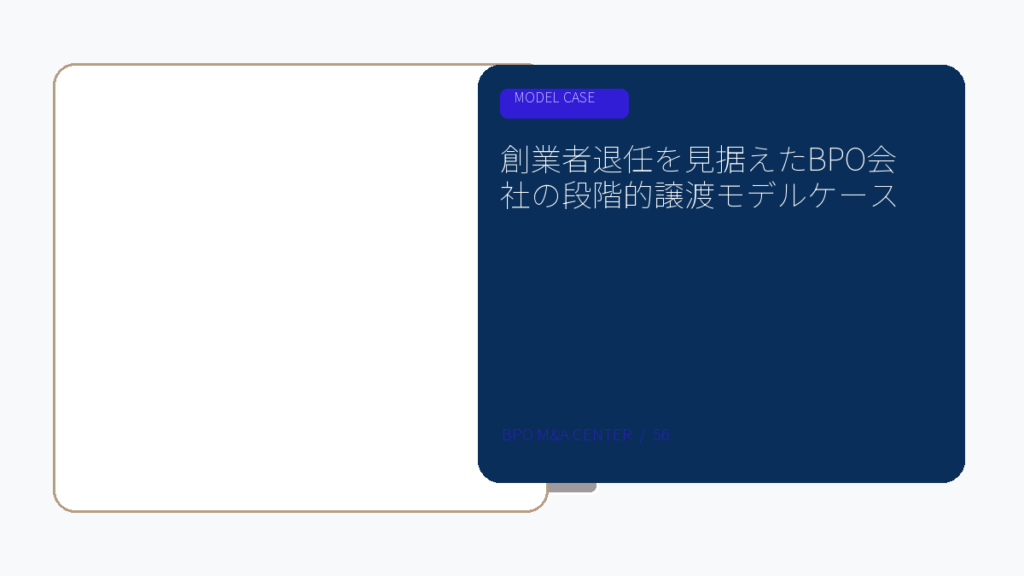 創業者退任を見据えたBPO会社の段階的譲渡モデルケースのアイキャッチ画像