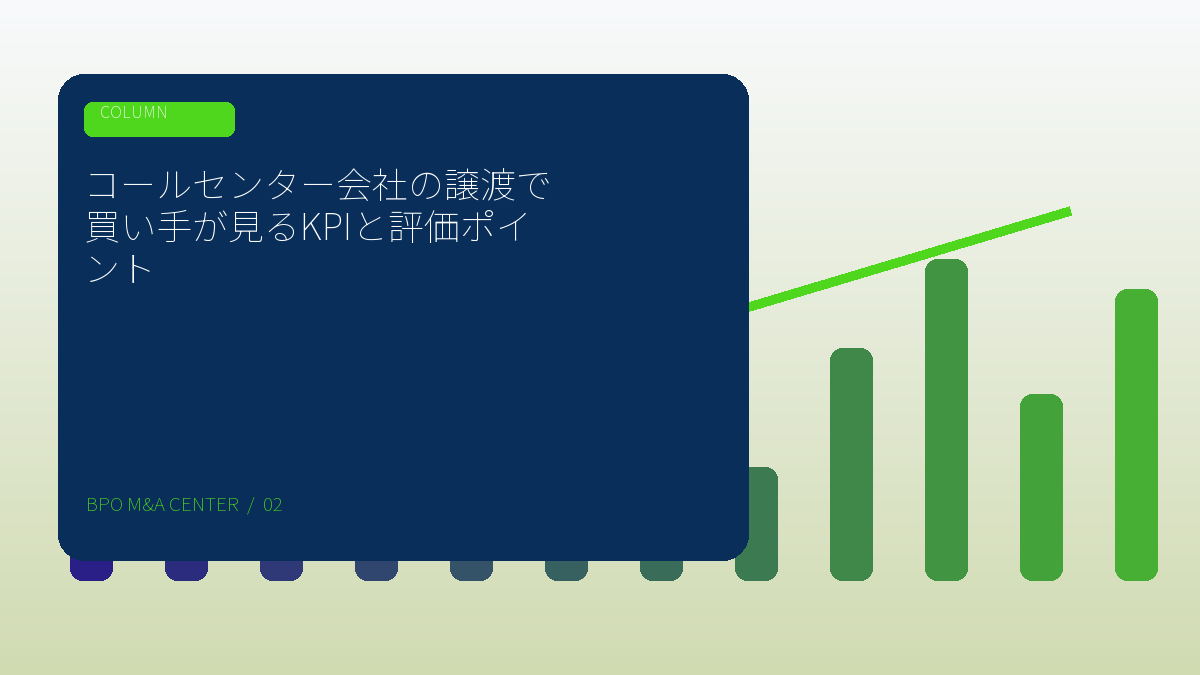 コールセンター会社の譲渡で買い手が見るKPIと評価ポイントのアイキャッチ画像