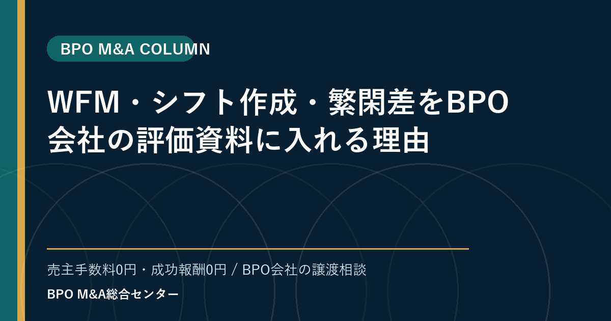 WFM・シフト作成・繁閑差をBPO会社の評価資料に入れる理由