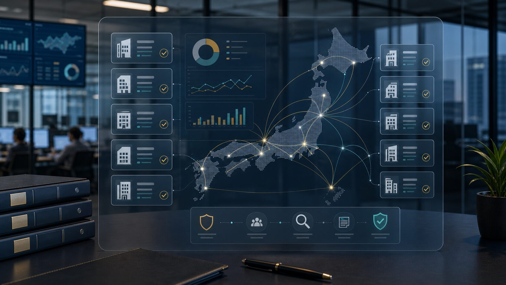 全国のBPO会社へ匿名情報で候補先打診を行うネットワークイメージ