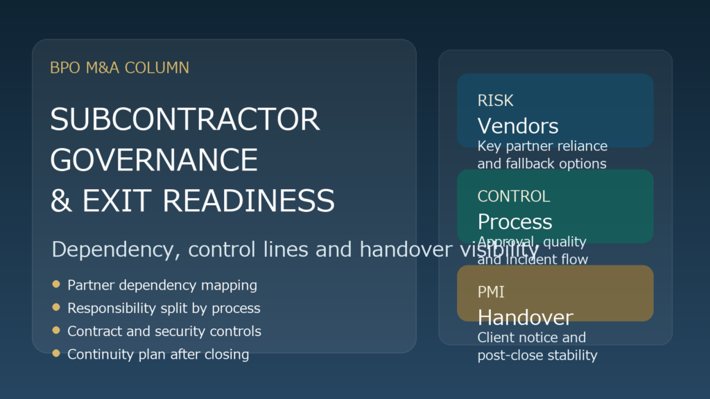 BPO M&A subcontractor governance and handover planning image