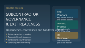 BPO M&A subcontractor governance and handover planning image