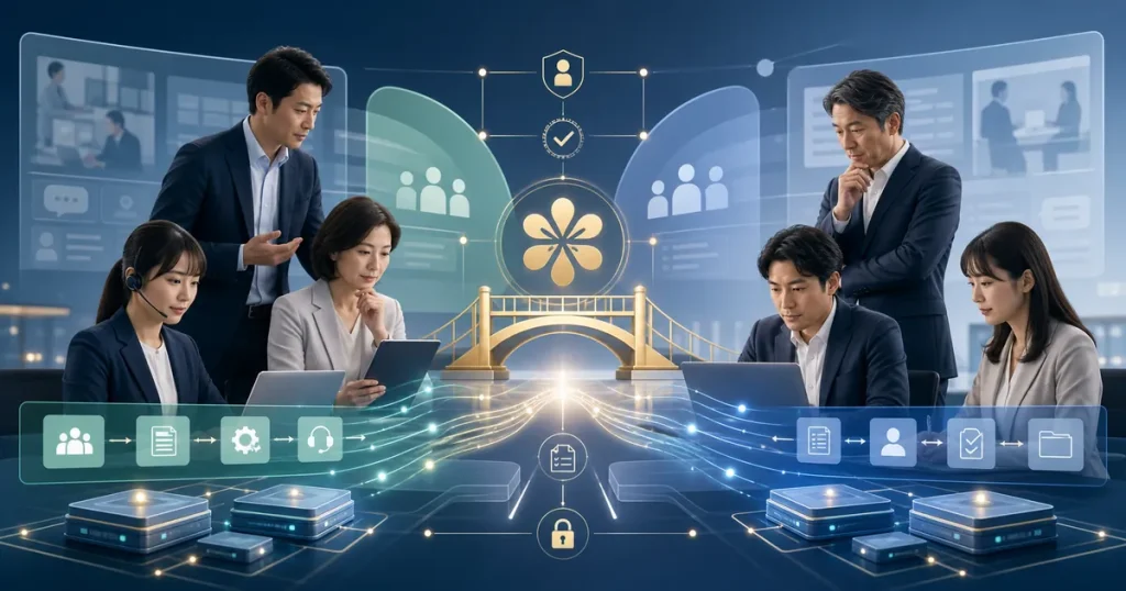 AI運用代行 BPO M&Aの運用資産と人による監督を表すイメージ