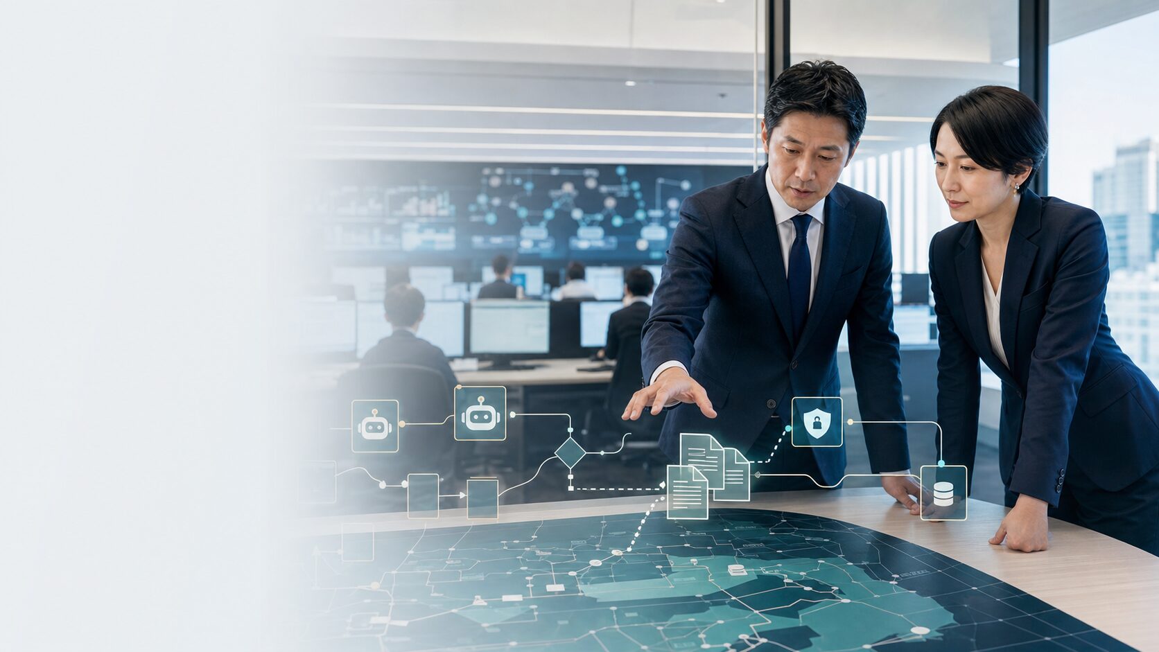 BPO会社のRPA・業務自動化資産と承継計画を確認する経営会議のイメージ